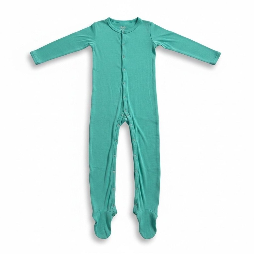 Bubble Baby Turquoise Bamboo Snap Footie Toddler Pajamas 5T